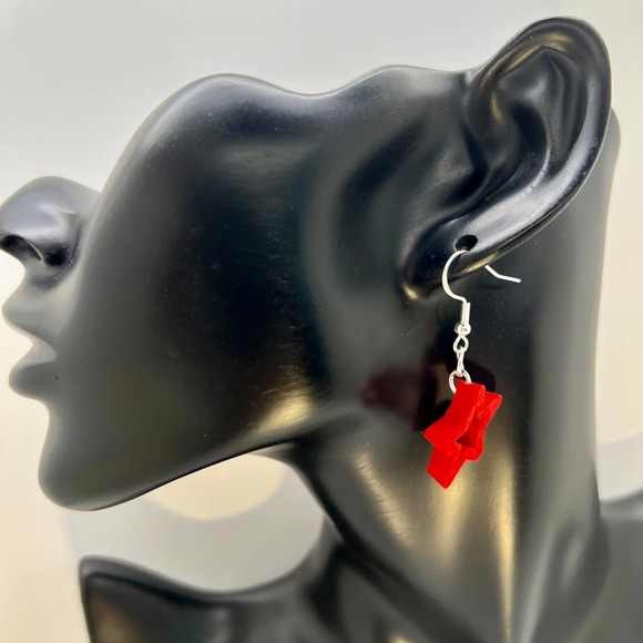 Christmas Star Earrings - Cookie Cutter Earrings - Dangle Earrings - Picture 6 of 8